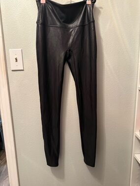 SPANX Shiny Black Faux Leather Leggings